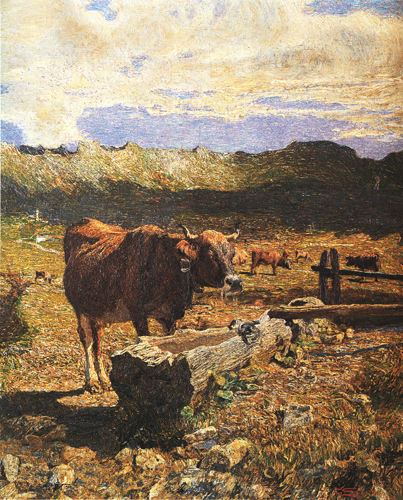 Vacca bruna all abbeveratoio (1892)